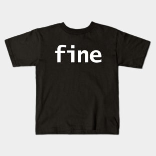 Fine Minimal White Text Typography Kids T-Shirt